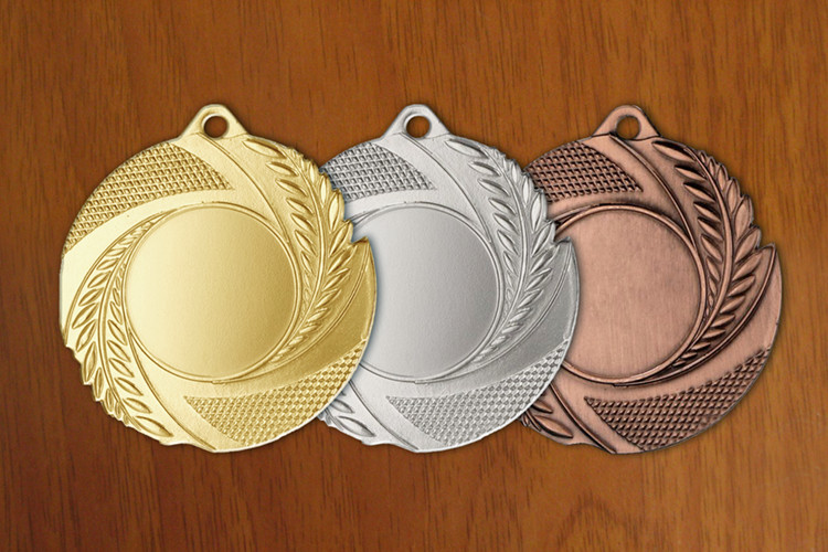 medal 50 mm na wklejk� 25 mm - br�zowy puchary statuetki medale